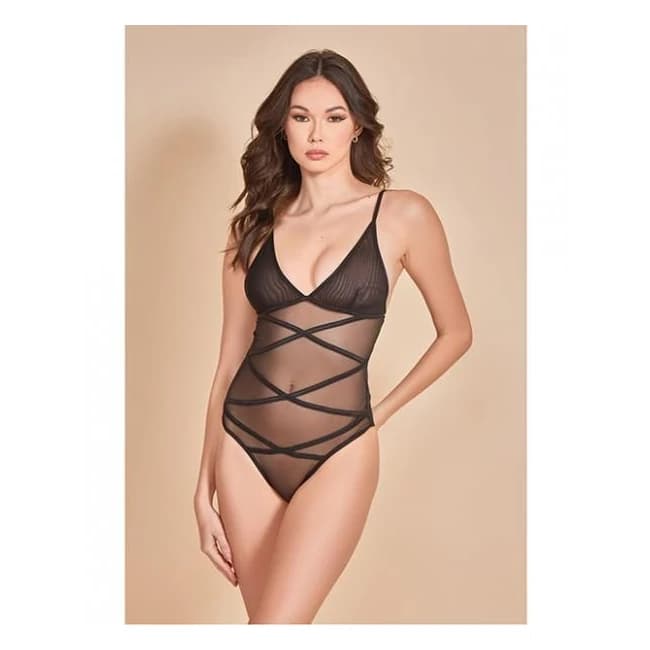 Mesh Soft Cup Teddy w/ Contrast Lines, image 1