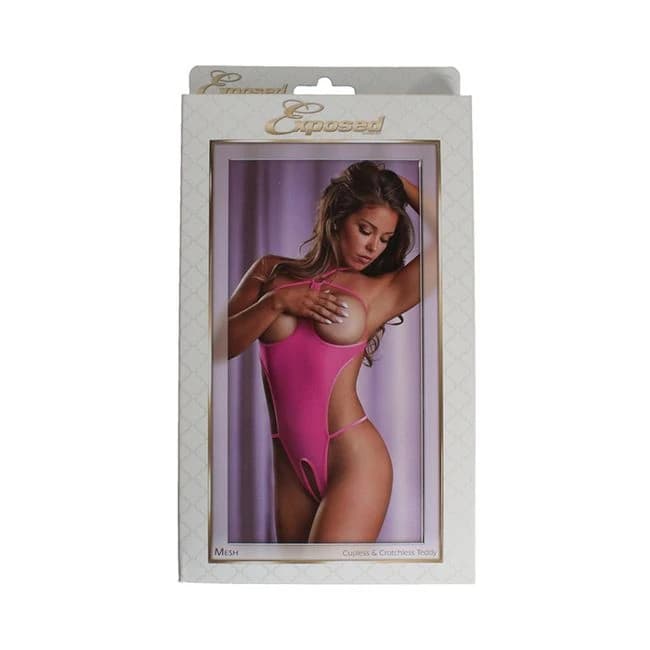 Ms Sheer Mesh Cupless Teddy Pink 1 Size, image 1
