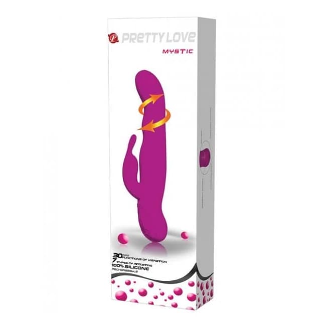 Mystic Rechargeable Rabbit Vibrator 30 Function Purple, image 1