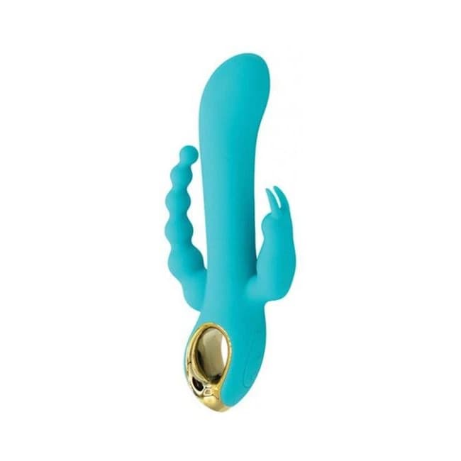 Natalie's Toy Box Mighty Magic Clit, G-Spot & Anal Vibrator - Aqua, image 1