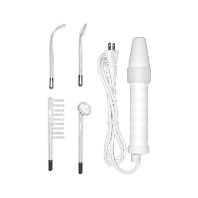 NEON WAND ELECTROSEX KIT WHITE HANDLE PURPLE ELECTRODE US PLUG - Image 1