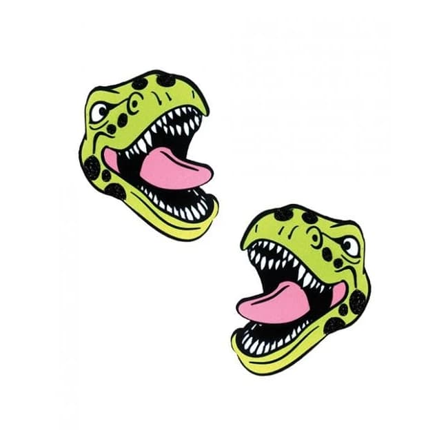 Neva Nude Black Light Dinosaur Pasties - Green O/S, image 1