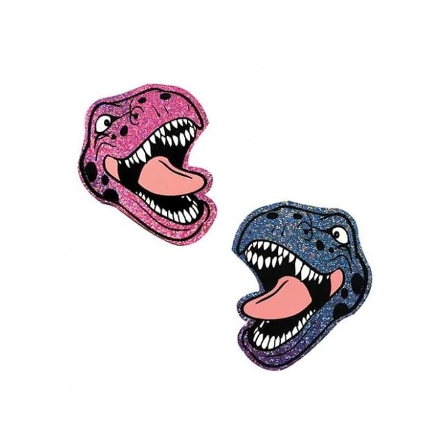 Neva Nude Black Light Dinosaur Pasties - Pink & Blue O/S, image 1