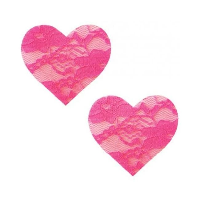 Neva Nude Black Light Lace Heart Pasties, image 1