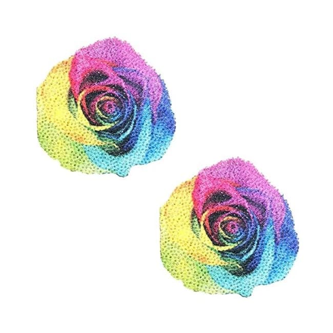 Neva Nude Pasties Rainbow Pride Rose Glitter Velvet, image 1