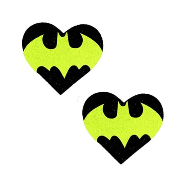 Neva Nude Pasty Heart Neon Batman Signal Glitter Black, image 1