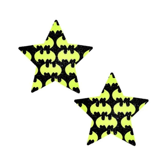 Neva Nude Pasty Star Neon Batman Signal Glitter Black, image 1