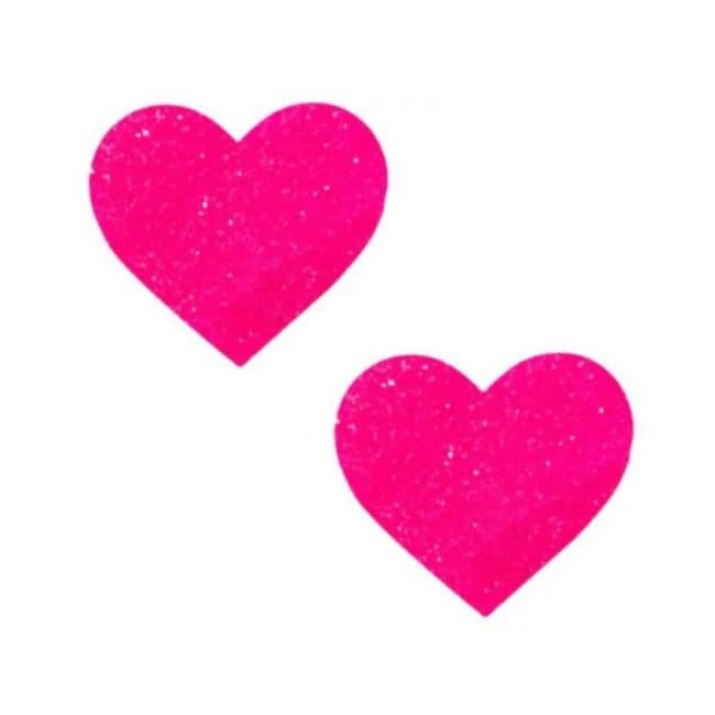 Neva Nude Pasty Super Sparkle Watermelly Pink Blacklight Glitter I Heart U, image 1