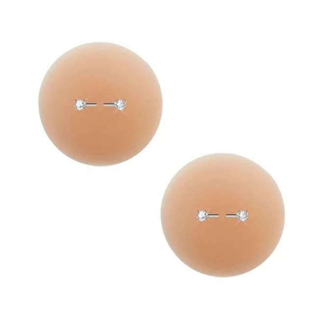 Neva Nude Peek-a-boo Piercing Bling Reusable Silicone Nipple Pasties - Image 1 Neva Nude Peek-a-boo Piercing Bling Reusable Silicone Nipple Pasties - Image 1