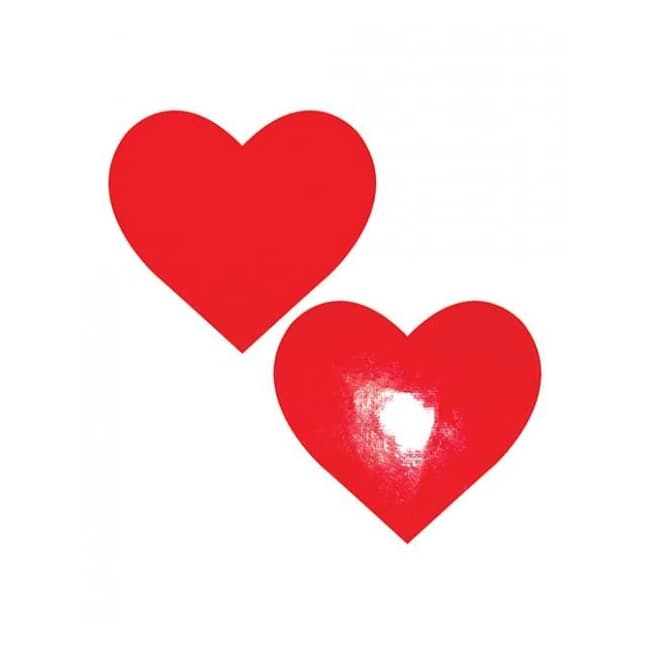 Neva Nude Vixen Queen Status Wet Vinyl Heart Pasties - Red Qn, image 1