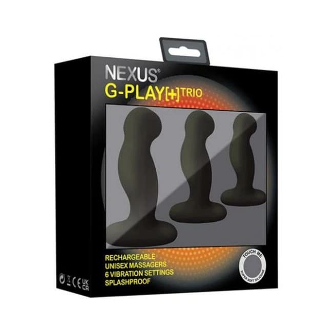 Nexus G-Play Trio+ Unisex Vibrator Pack S/m/l Sizes Black, image 1