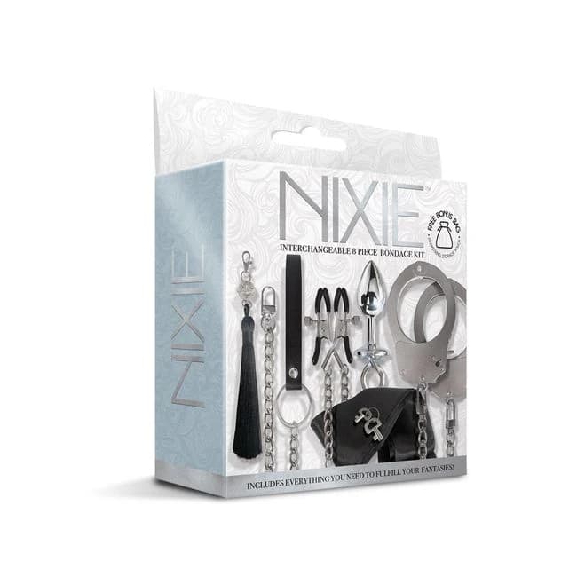 Nixie Interchangeable 8 pc Bondage Kit Silver, image 1