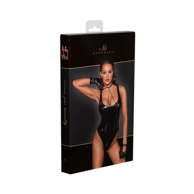 Noir Handmade Pvc Bodysuit with High-Cut Bottom Hem, image 1