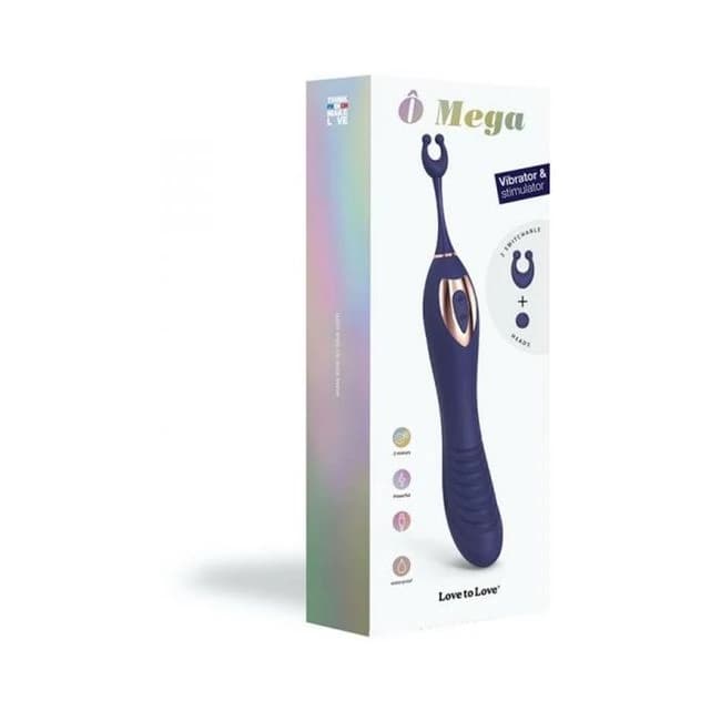 O Mega Vibrator and Clitoral Stimulator Midnight Indigo, image 1