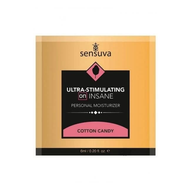 On Insane Ultra Stimulating Personal Moisturizer Single Use Packet - 6 ml Cotton Candy, image 1