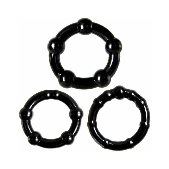 One Night Stand Intensity Rings Black 3 Package, image 1