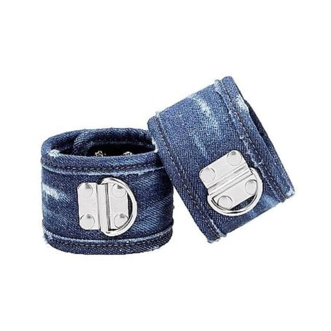 Ouch! Denim Ankle Cuffs - Roughened Denim Style - Blue, image 1
