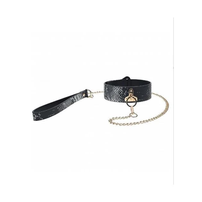 OUCH! FLORENCE COLLECTION COLLAR WITH LEASH - BLACK - Image 1