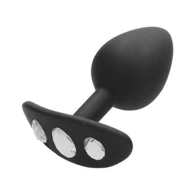 Ouch! Large Diamond Butt Plug with Handle - Black, image 1