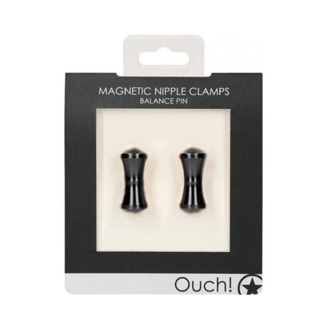Ouch Magnetic Nipple Clamps - Balance Pin - Black, image 1