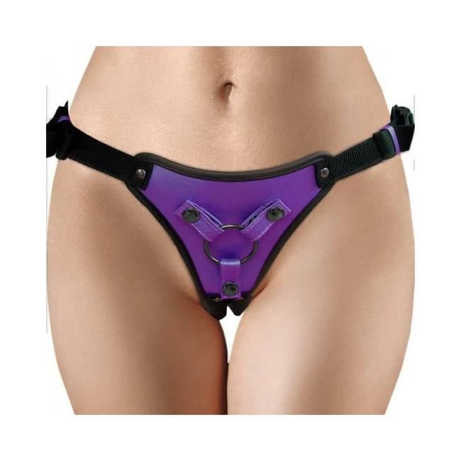 Ouch! Metallic Strap on Harness Metallic Purple, image 1