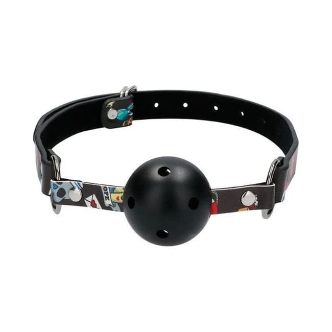 Ouch! Old School Tattoo Printed Breathable Ball Gag - Image 1 Ouch! Old School Tattoo Printed Breathable Ball Gag - Image 1
