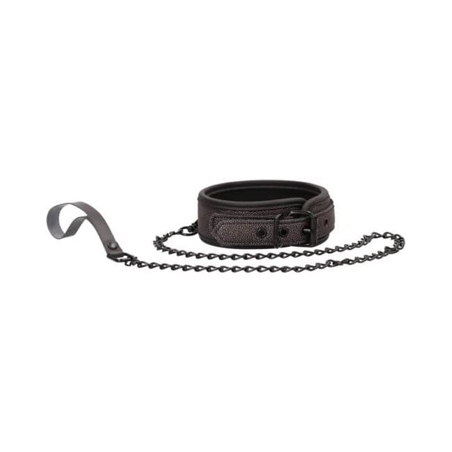 Ouch! Ouch - Elegant Collar with Leash - Titanium Grey, image 1