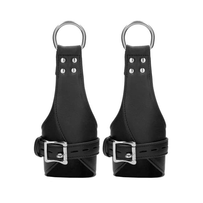 Ouch! Pain - Calf Leather Suspension Wrist Bondage Handcuffs, image 1