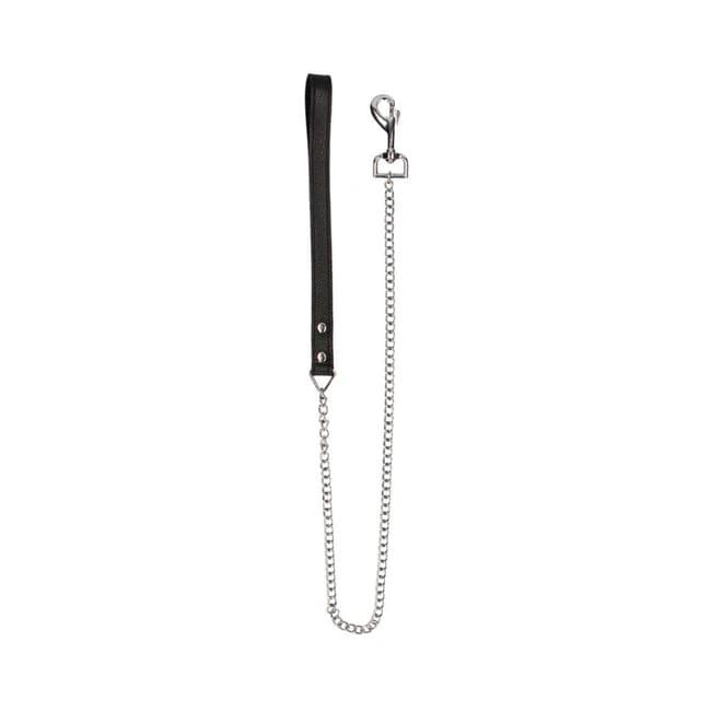 Ouch! Pain - Grain Leather Chain Leash with Classic Handle, image 1