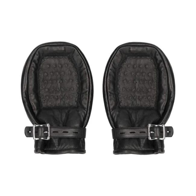 Ouch! Pain - Lamb Leather Bondage Mittens Padded with Metal Teeth, image 1