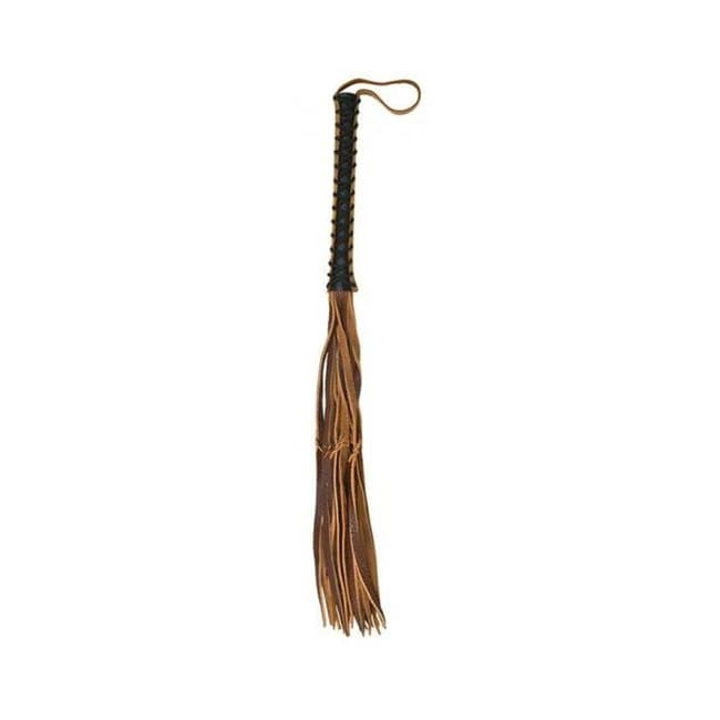 Ouch Pain Unique Italian Leather 12 Stylish Tails with 12" Handle Cover Design - Brown Distressed Le, image 1
