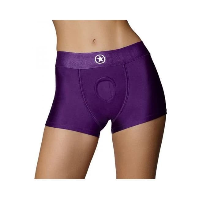 Ouch! Vibrating Strap-on Boxer Purple/s, image 1