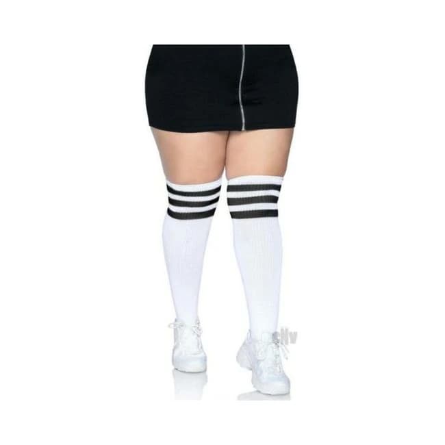 Over the Knee Athl Socks 1x/2x Blk/wht, image 1