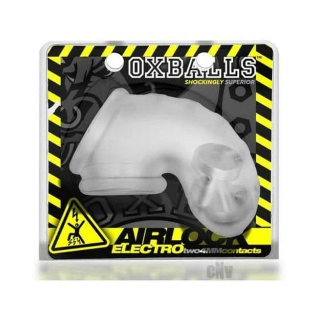 Oxballs Airlock Electro Air-Lite Vented Chastity Clear Ice, image 1