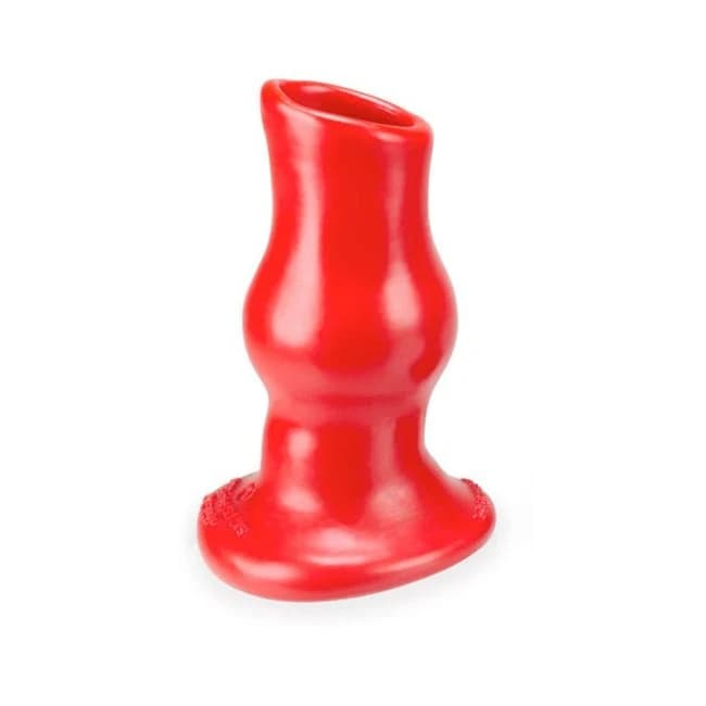 Oxballs Pig Hole Deep-1, Hollow Plug, Small, Red, image 1