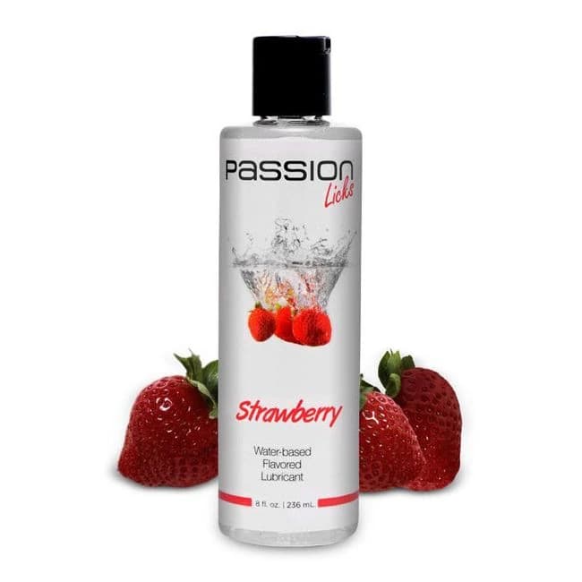 Passion Licks Strawberry Water Based Flavored Lubricant - 8 Fl Oz / 236 ml, image 1