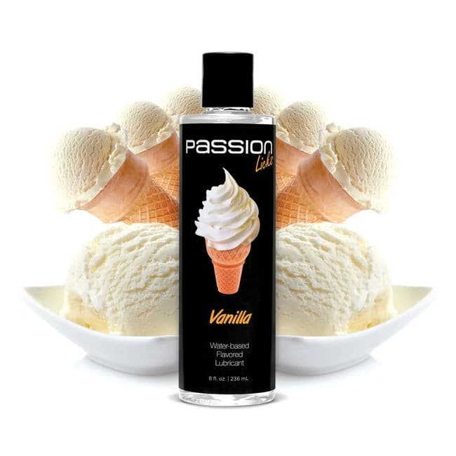 Passion Licks Vanilla Water Based Flavored Lubricant - 8 oz, image 1