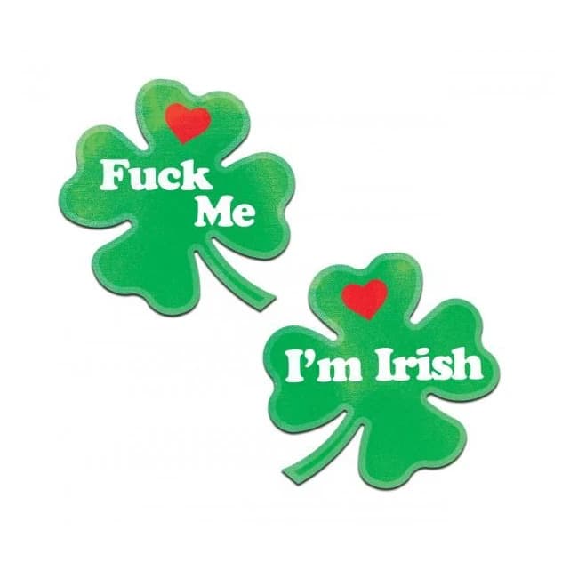 Pastease Clover Fuck Me I'm Irish Nipple Pasties, image 1