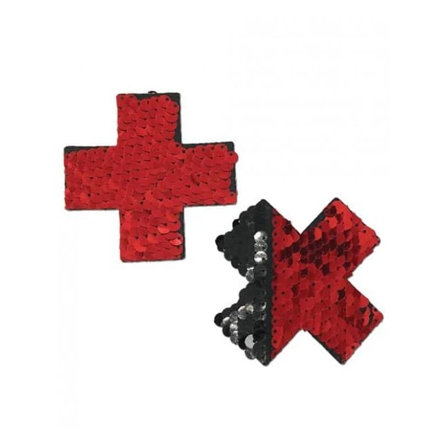 Pastease Color Changing Flip Sequins Cross Red Black O/S, image 1