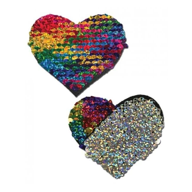 Pastease Color Changing Flip Sequins Heart Rainbow O/S, image 1