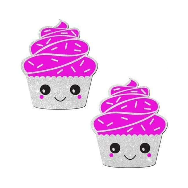 Pastease Cupcake White Glittery Frosting Nipple Pasties O/S, image 1