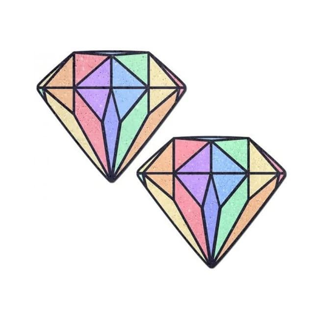 Pastease Gem: Pastel Rainbow Diamond Nipple Pasties, image 1