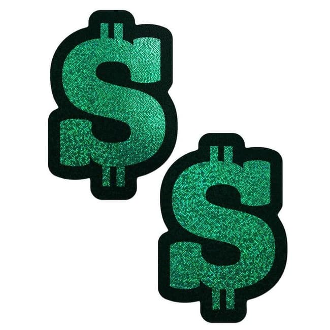 Pastease Green Glitter Dollar Sign - Image 1 Pastease Green Glitter Dollar Sign - Image 1