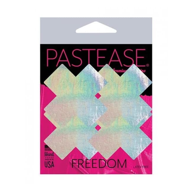 Pastease Holographic Plus X - Silver O/S Pack of 2 Pair, image 1