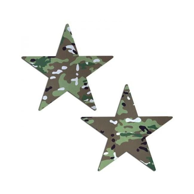 Pastease Nautical Star: Military Multi-Cam Camoflauge Nipple Pasties, image 1