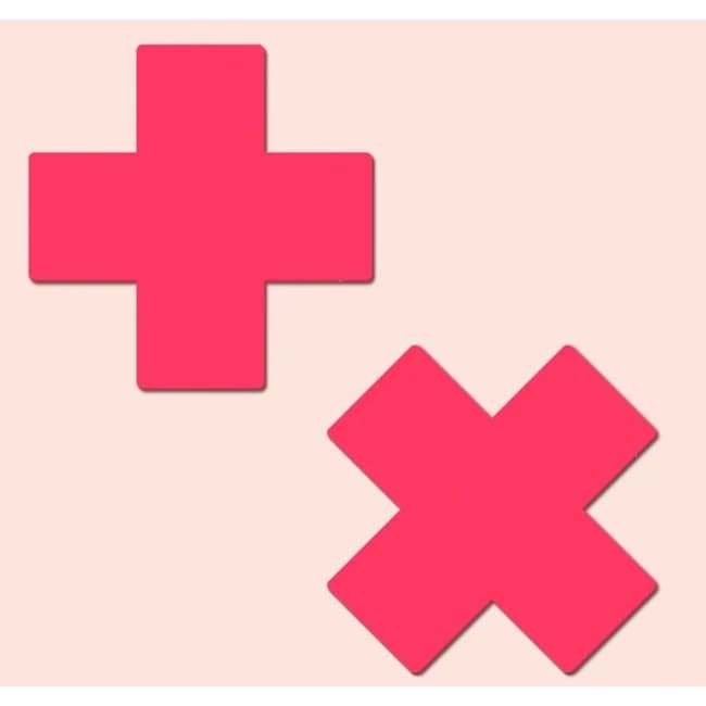 PASTEASE PLUS X GLOW IN THE DARK NEON PINK CROSS - Image 1