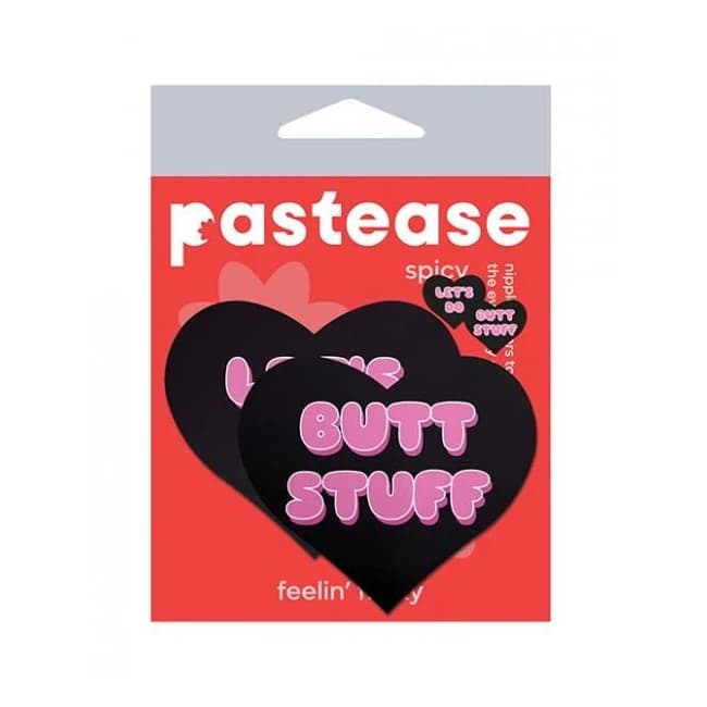 Pastease Premium Heart Let's Do Butt Stuff - Black/pink O/S, image 1