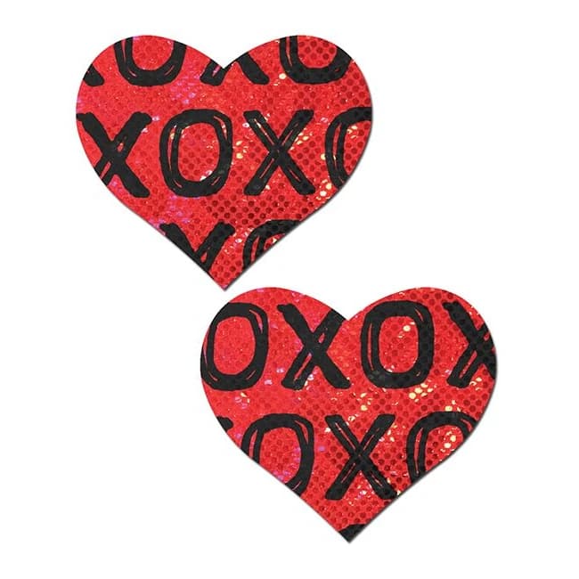 Pastease Shattered Glass Disco Ball Red W/ Black Xo Heart - Image 1 Pastease Shattered Glass Disco Ball Red W/ Black Xo Heart - Image 1