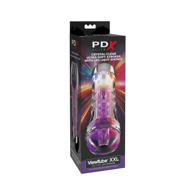 Pdx Elite Viewtube Xxl/see-Thr Ez/grip LED Stroker Clear, image 1