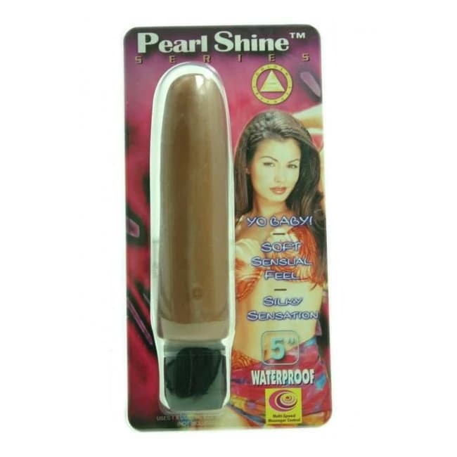 Pearl Shine Smooth 5 Inch Vibrator Brown Waterproof, image 1